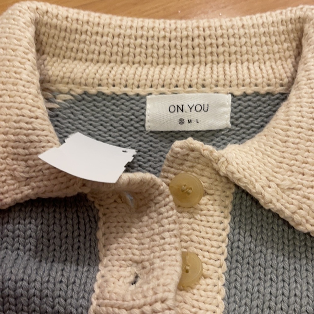 Nwt Ruby And Jenna Collared Color Block Sweater - image 3